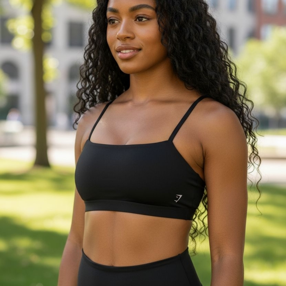 NWT Gymshark Cut Out Bandeau - Black - New In The Bag athletic wear